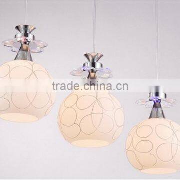 modern pendant Light covers ,indoor lamp shade,three lights glass round lamp shade