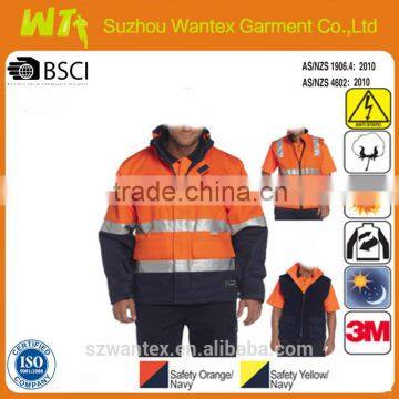 alibaba wholesale hi vis reflective working 3M 7 in 1 jacket parka for men