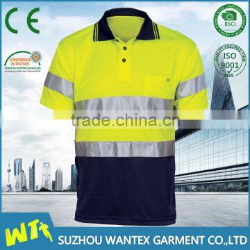 reflective working t shirt summer cheap working clothing wholesale print polo shirt