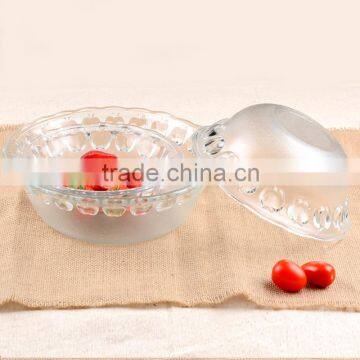 Clear Cheap Glass Salad Bowls With Apple Frosted Effect photo-2