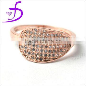 Stunning 925 Sterling Silver Pave Setting Cubic Zirconia gold plated silver ring