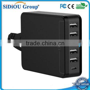 Sidiou Group PowerPort 6 35W 6-port USB charger with 1 type-C charge port Support tablet PC and mobile phone charging