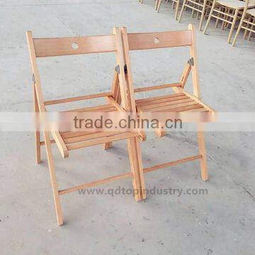 Wood Natural Color Folding Slat Chair