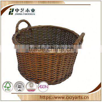 stand china factory promotional round wicker basket no handles