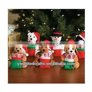 Fashion design High Quality lovely Christmas dog plush toy