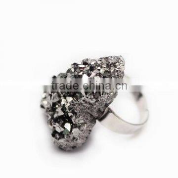 Natural Crystal Stone Druzy Changeable Ring 2015 Wholesale photo-5
