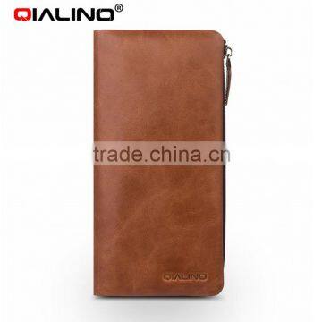 QIALINO New Premium Genuine Leather Wallet Case For iPhone 6 custom wallet with card holder for iphone 7 phone