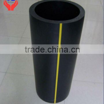 durable hdpe pipe, black with yellow strips/ for gas supply