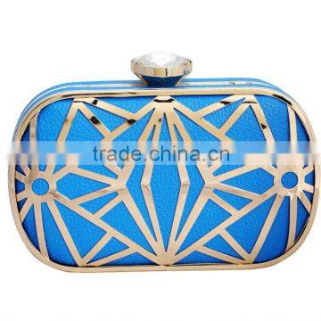 2014 metal mesh and leather evening bags fashion clutch Evening Bag