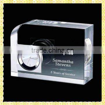 Handmade Personalized Engraved Crystal Mini Clocks For New Year Business Gifts Souvenirs