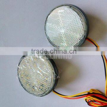 Round Reflector LED Reflectors Brake For Car ATV UTV SUZUKI HARLEY Turn Signal Lights Clear Lens photo-5