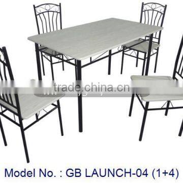 Cheap Price Metal Dining Sets In New Designs With 1+4 Indoor Home Furniture Of Table And Chairs Malaysia In Classic Appearance