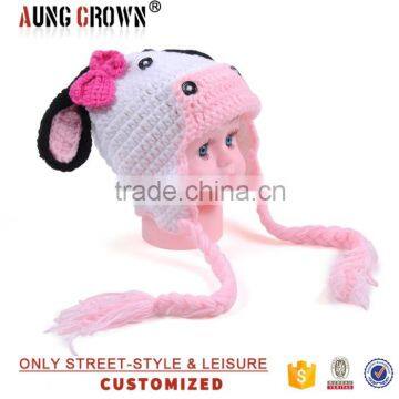 2016 acrylic knitted beanie with ear flaps