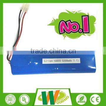 Best quality 7.4V 18650 5200mAh lithium ion battery, rechargeable battery