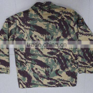 Custom cotton polyester twill brown camouflage camping hiking hunting plainball camo suit