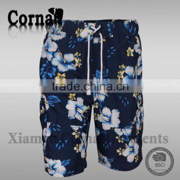 Cool design sublimation mens 4 way stretch board shorts custom waterproof beach shorts