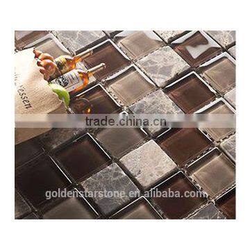 Coffee Crystal Mosaic Glass Tile and Slate Mix for Sunny Europe photo-2