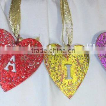 Christmas Decoration Metal Christmas decorations hangings-Heart shape, metal heart shape decoration, Heart shaped/colored Hearts