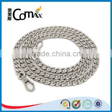 Fashion Handbag Accessories Shiny Silver Flat Metal Chain