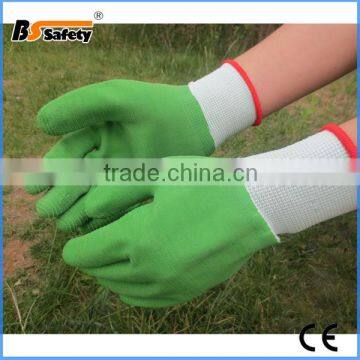 BSSAFETY green crinkle full dipped latex coating work safety glove