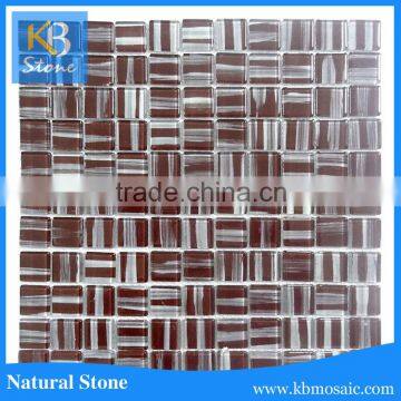 Cheap reds foil building material glass mosaic for decoration