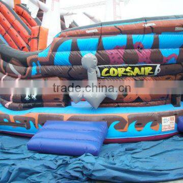 OEM Factory Service Pirate Ship Inflatable Slide With Bouncer For Outdoor Rental