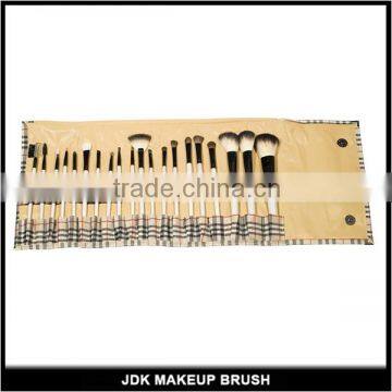 20pcs professional makeup brushes set with tartan cosmetic bag lip brush eyebrow comb