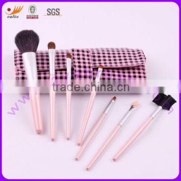 7pcs high quality pink handle travel make up brush set