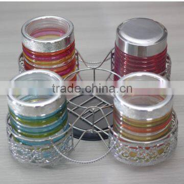 Personalized Strip and Colored Candle Holder