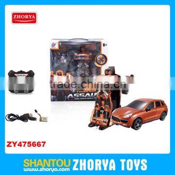 Hot sale cool rc drift car toy 3.7V 0.35A USB 2.4G remote control car transform robot toy car deformation car