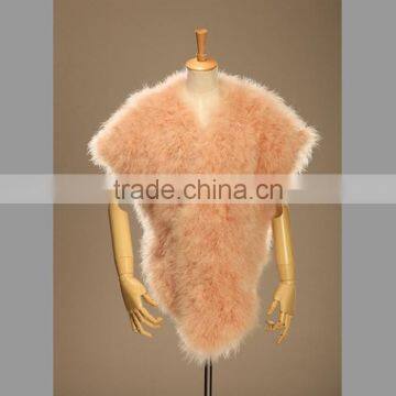 High quality fashion top grade pink turkey fur vest