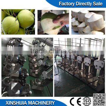 Small accurate automatic coconut dehusking machine