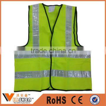 China High Quality Fluorescent Yellow Safety Warning Signal Vest Roadway Work Jacket Reflective Tape