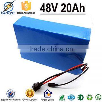 Cheap Price 1 year warrantly 48V 20Ah electric scooter lithium battery Include 30A BMS 54.60v 2.0A Charger