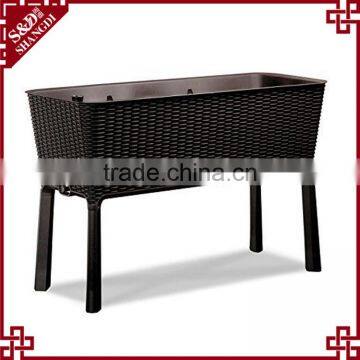 S&D Various Wire Frame PE Rattan Handmade Led Large Rectangle Home and Garden Durable Plastic Garden Pots photo-2