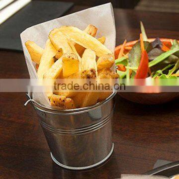 Galvanised Steel Serving Buckets 10cm | Mini Bucket, Metal Bucket, Chips Bucket, Ash Tray Bucket