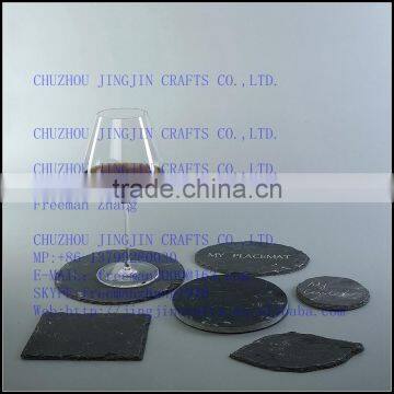 Hand Cut Slate Stone Placemats Rough Edge With Elegant Unique Designs/wholesale Natural Slate Stone Placemats and Coasters photo-2