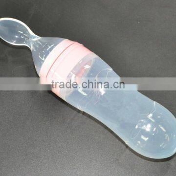 Silicone Extruding Assisted Food Feeder Weaning Spoon Feeding Bottle photo-2