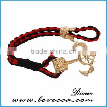New Design Cheap Custom Jewelry Handmade Multi Color Nylon Nautical Rope Anchor Bracelet for Men photo-4