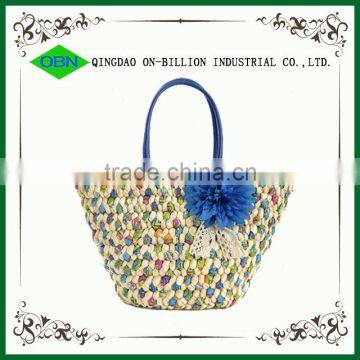 Corn husk woven shoulder straw bags wholesale