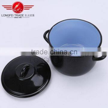 Black 3pcs Enamel Camping Pot Set /enamel Hot Pot Sets Wholesale photo-4