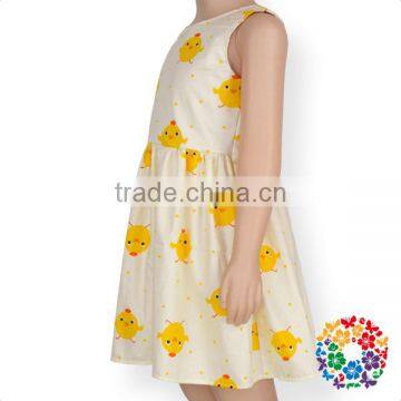 Wholesale Baby Girls New Chicken Printing Sleeve Dress Fashion Summer Cotton Dress Shirt photo-4