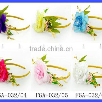 Fashion Baby Girls Hairband Elastic Girls Headband With Fabric Flower