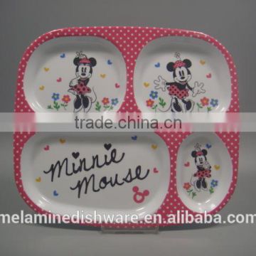 Melamine rectangle Minnie Mouse plate