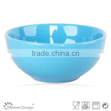 Blue round tableware cereal bowl blue color high quality microwave safe bowl