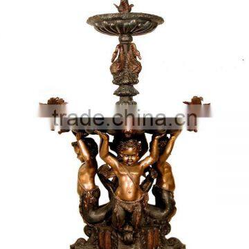 Landscape Garden Decorations Bronze Metal Nude Fountains Boy photo-2