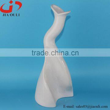 New design white ceramic flower vase, tall ceramic vase