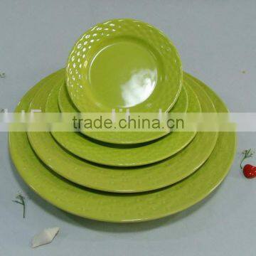 microwave oven round glazed ceramic plate