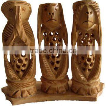 Carved wooden animals