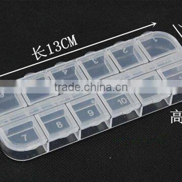 12 Compartment Transparent Cosmetic PS Plastic DIY Nail Art Kits Makeup Small Storage Box photo-2